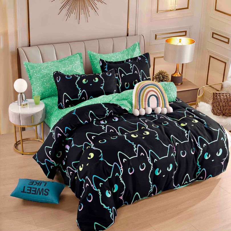 Lenjerie de Pat Bumbac Finet 4 Piese – Confort Premium si Design Modern | COD 0200-J