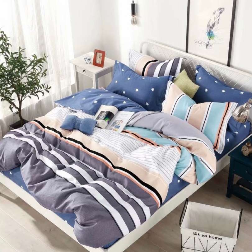 Lenjerie de Pat Bumbac Finet 4 Piese – Confort Premium si Design Modern | COD 1467-J