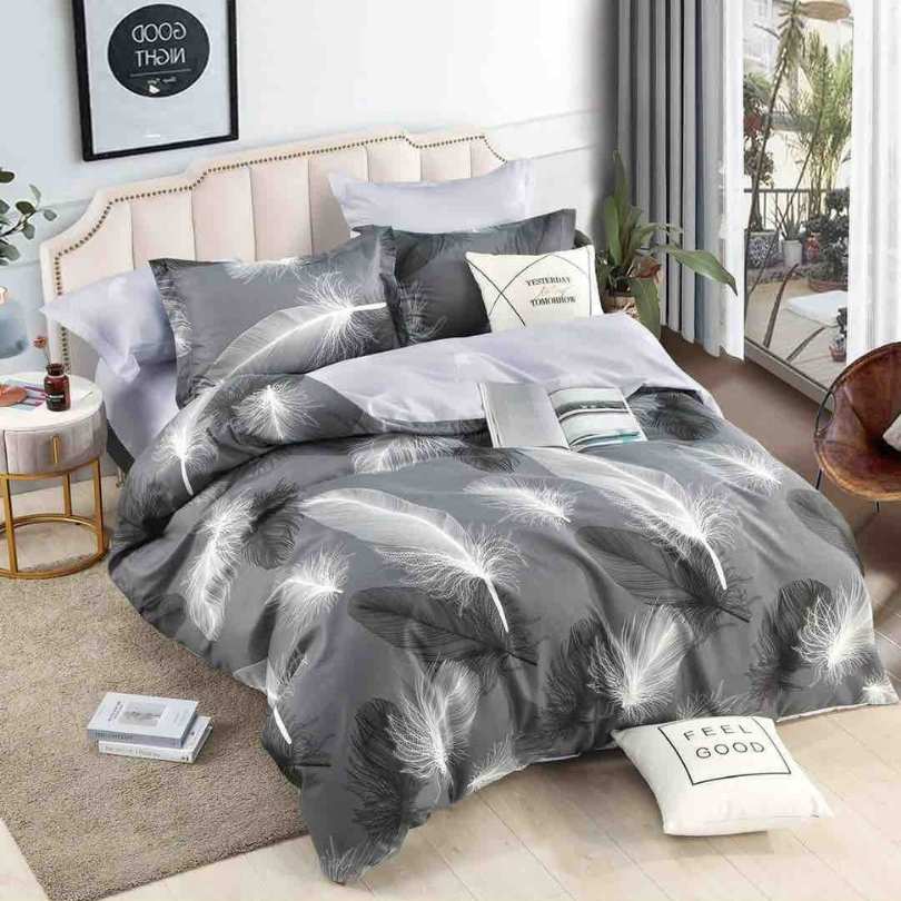 Lenjerie de Pat Bumbac Finet 4 Piese – Confort Premium si Design Modern | COD 1477-J