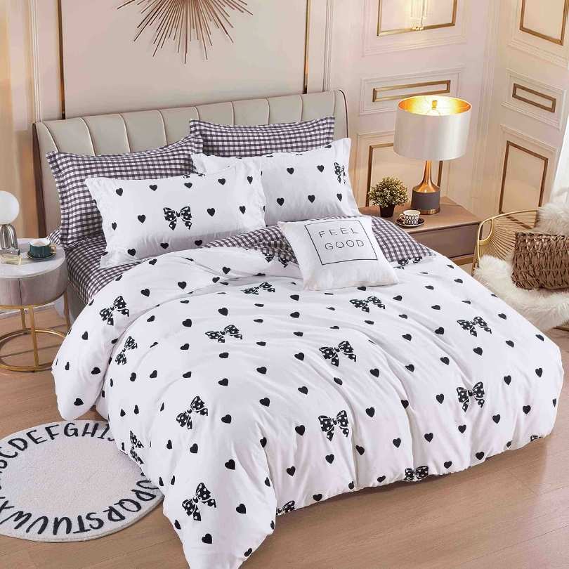 Lenjerie de Pat Bumbac Finet 4 Piese – Confort Premium si Design Modern | COD 1478-J