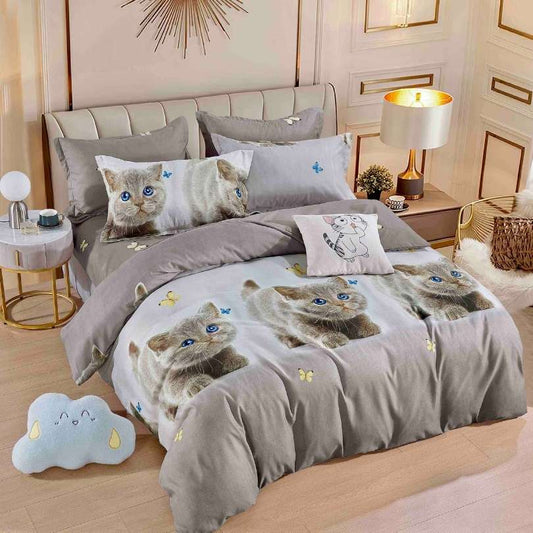 Lenjerie de Pat Bumbac Finet 4 Piese – Confort Premium si Design Modern | COD 1488-J