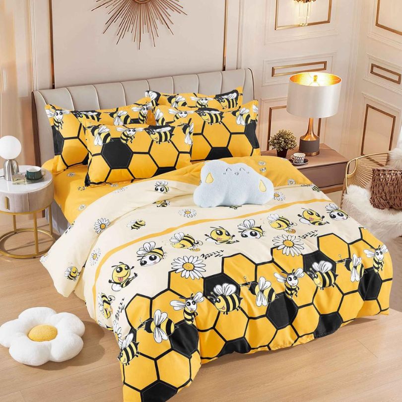 Lenjerie de Pat Bumbac Finet – 6 Piese | Eleganta, Confort si Durabilitate | COD 1117-J