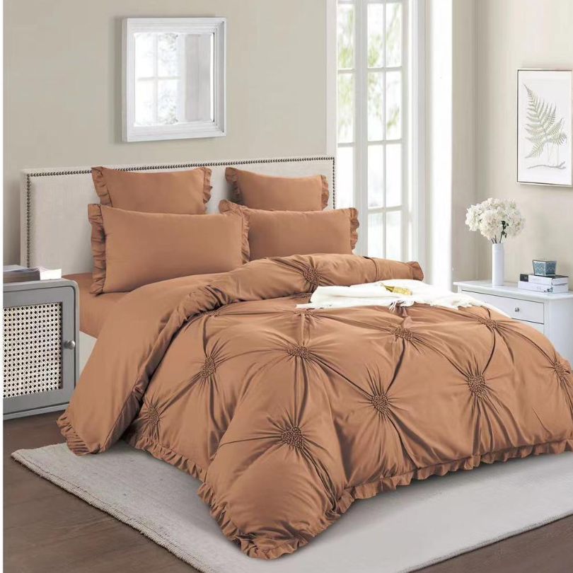 Lenjerie de Pat Bumbac Finet Brodat – 6 Piese pentru Confort si Eleganta | COD 0875-S