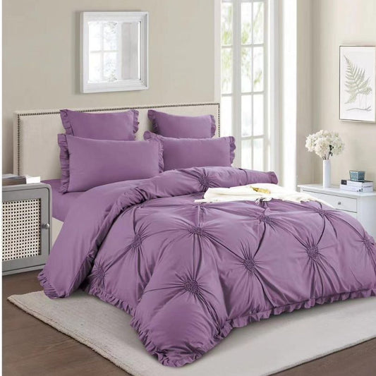 Lenjerie de Pat Bumbac Finet Brodat – 6 Piese pentru Confort si Eleganta | COD 0877-S