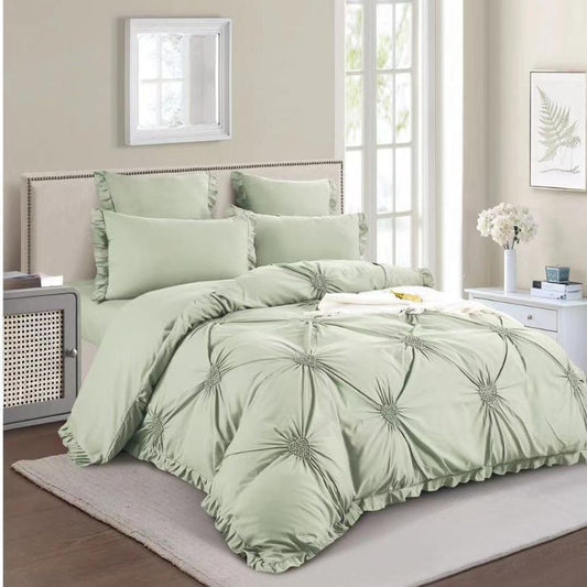 Lenjerie de Pat Bumbac Finet Brodat – 6 Piese pentru Confort si Eleganta | COD 0878-S