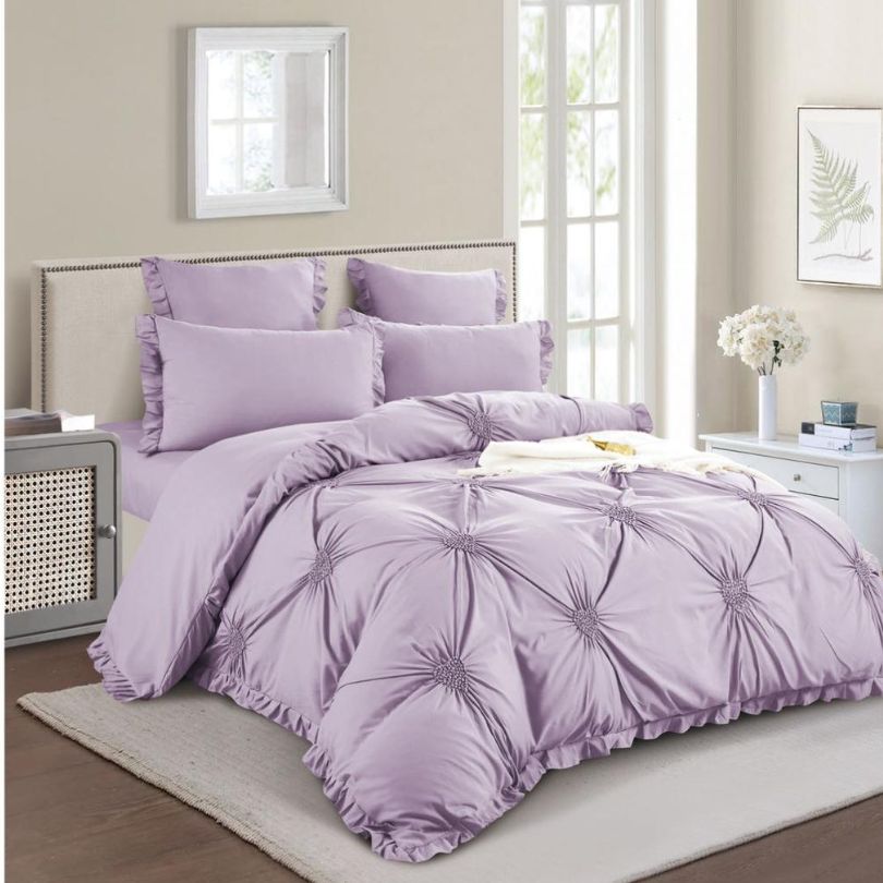 Lenjerie de Pat Bumbac Finet Brodat – 6 Piese pentru Confort si Eleganta | COD 0879-S