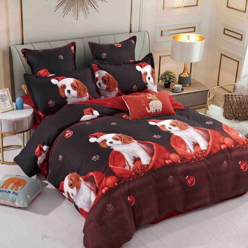 Lenjerie de Pat Bumbac Finet Craciun – 6 Piese | Eleganta, Confort si Durabilitate | COD 1632-J