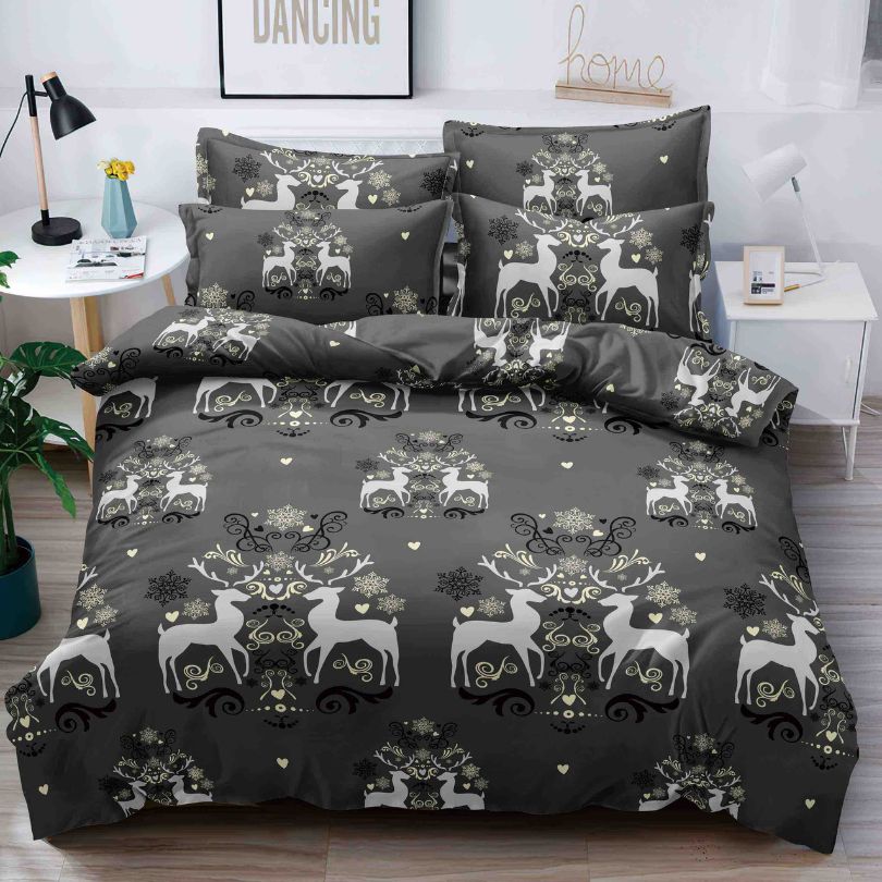 Lenjerie de Pat Bumbac Finet Craciun – 6 Piese | Eleganta, Confort si Durabilitate | COD 1634-J