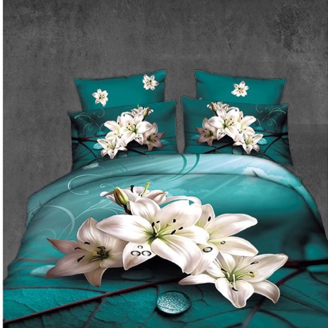 Lenjerie de Pat Bumbac Satinat 3D – 4 Piese | Confort Premium si Design Modern | COD 0621-S