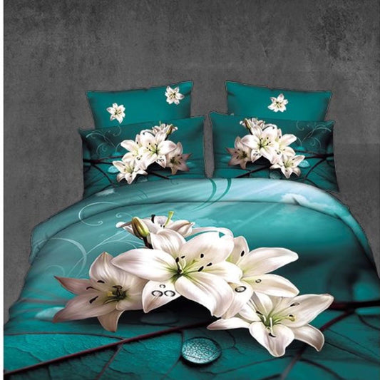 Lenjerie de Pat Bumbac Satinat 3D – 4 Piese | Confort Premium si Design Modern | COD 0621-S