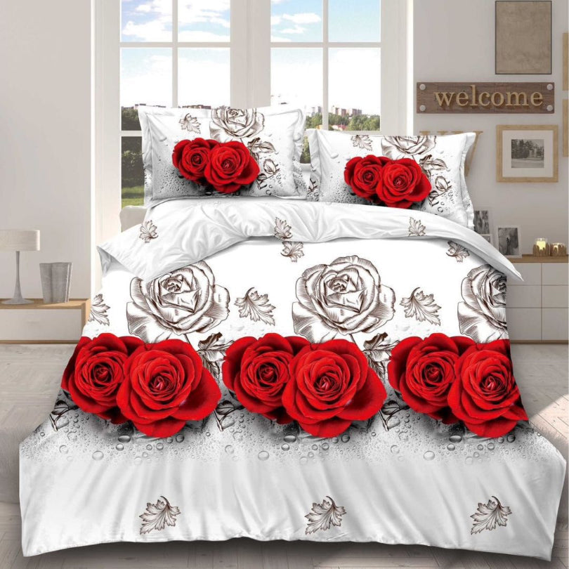 Lenjerie de Pat Bumbac Satinat 3D – 4 Piese | Confort Premium si Design Modern | COD 0643-S