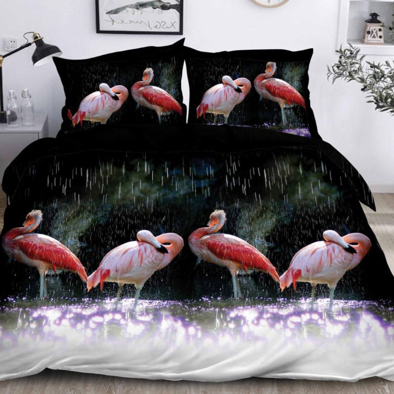 Lenjerie de Pat Bumbac Satinat 3D – 4 Piese | Confort Premium si Design Modern | COD 0646-S