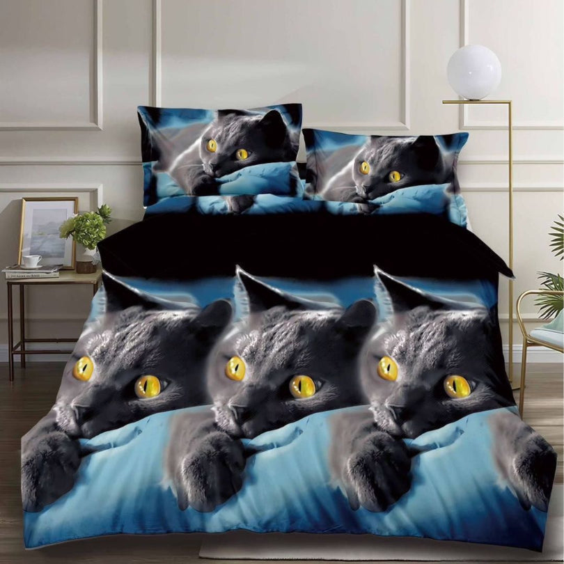 Lenjerie de Pat Bumbac Satinat 3D – 4 Piese | Confort Premium si Design Modern | COD 0652-S