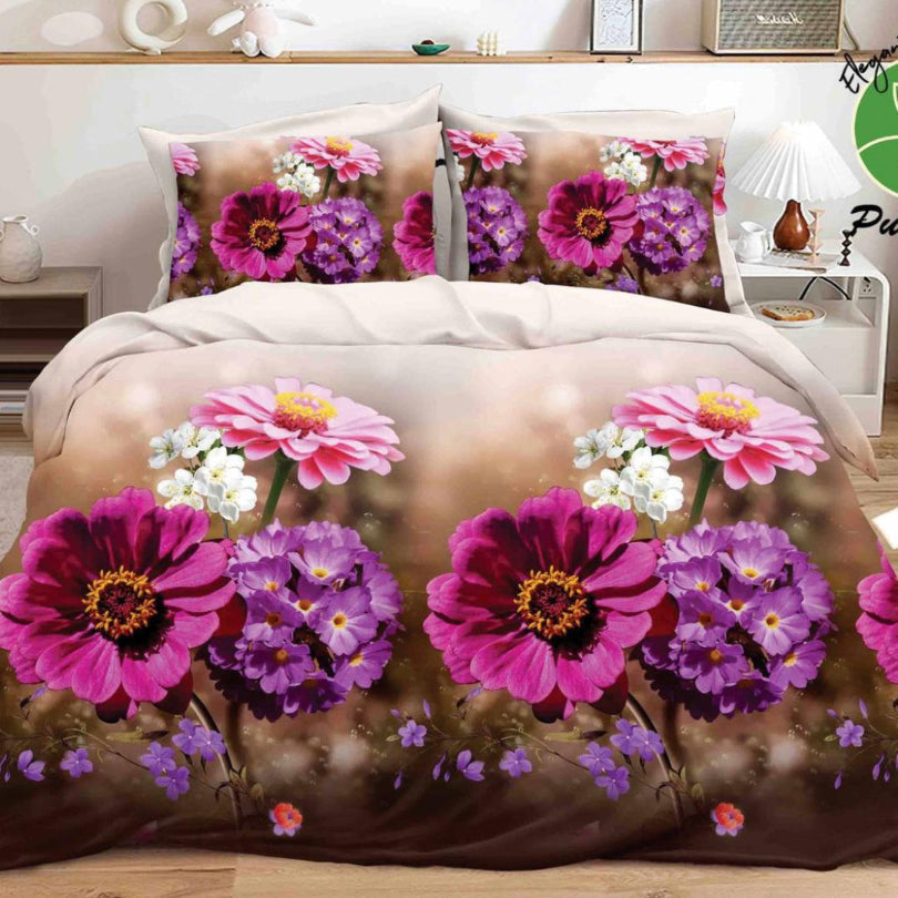 Lenjerie de Pat Bumbac Satinat 3D – 4 Piese | Confort Premium si Design Modern | COD 0656-S