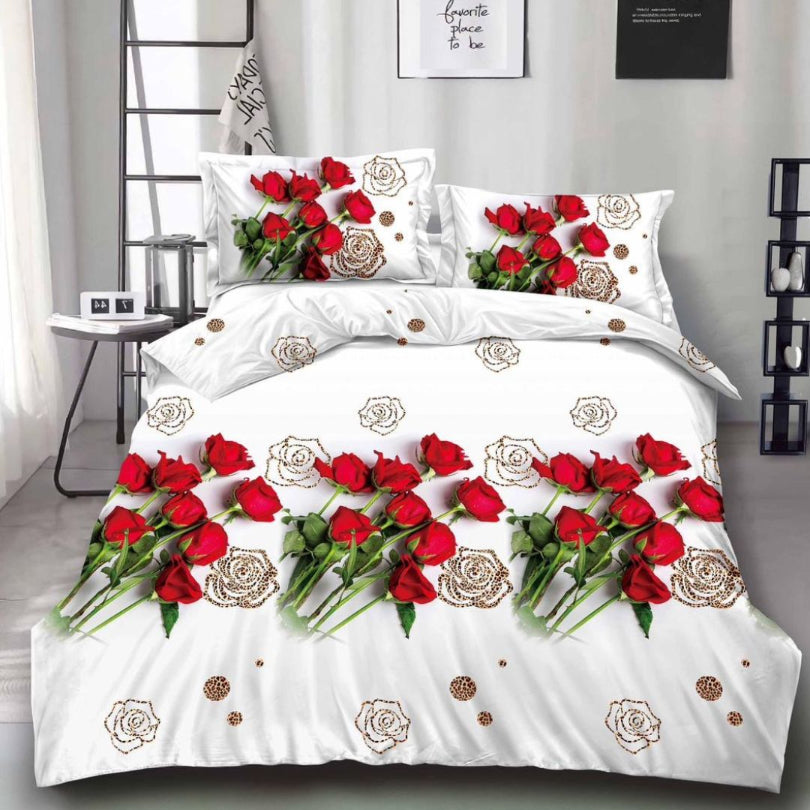 Lenjerie de Pat Bumbac Satinat 3D – 4 Piese | Confort Premium si Design Modern | COD 0665-S