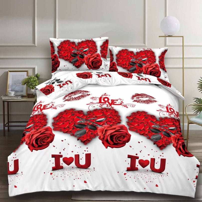 Lenjerie de Pat Bumbac Satinat 3D – 4 Piese | Confort Premium si Design Modern | COD 0666-S