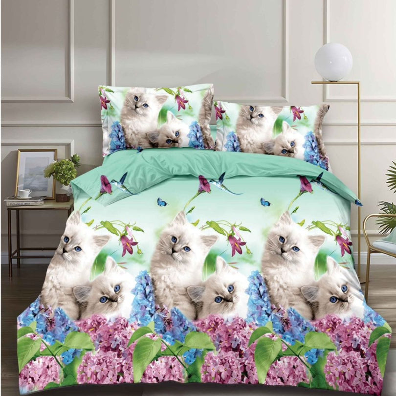 Lenjerie de Pat Bumbac Satinat 3D – 4 Piese | Confort Premium si Design Modern | COD 0667-S