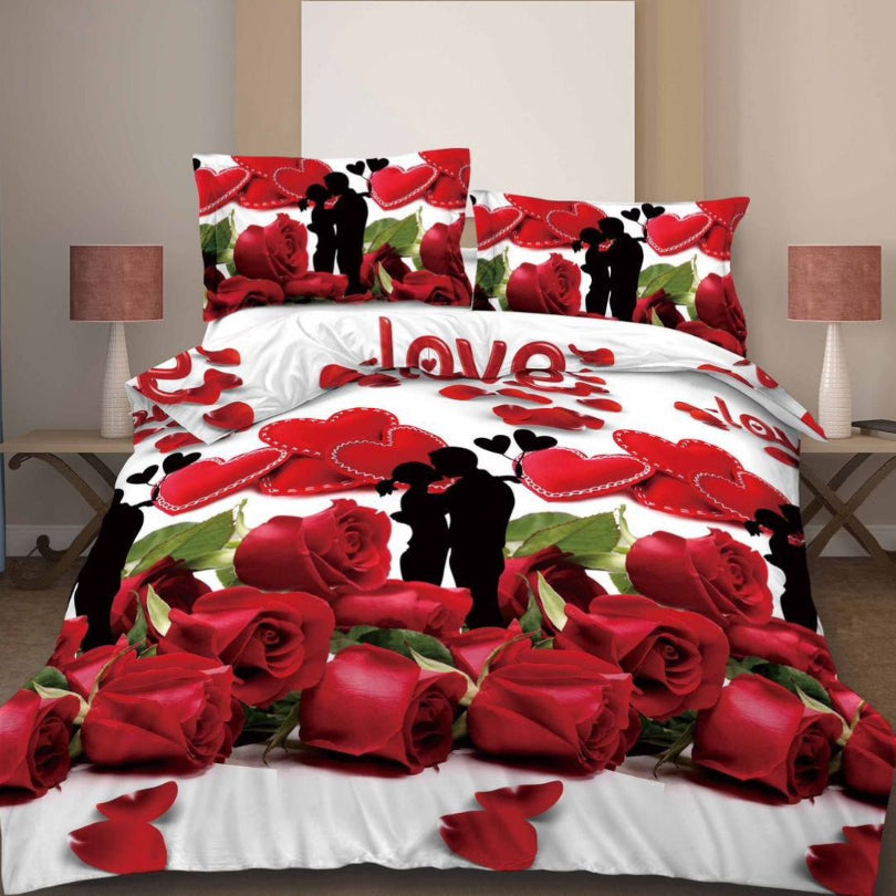 Lenjerie de Pat Bumbac Satinat 3D – 4 Piese | Confort Premium si Design Modern | COD 0671-S