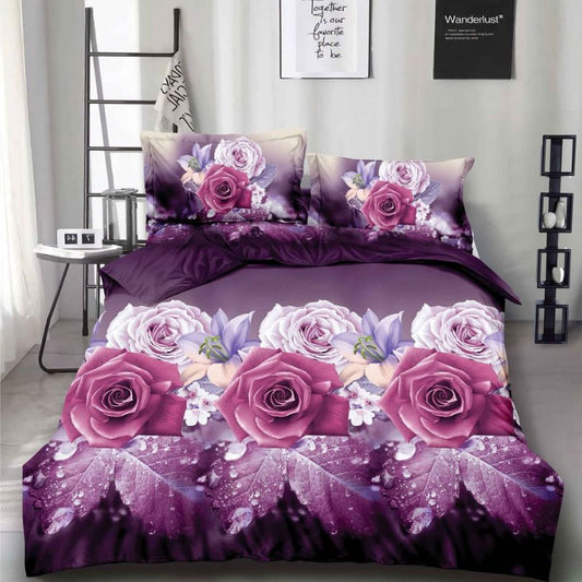 Lenjerie de Pat Bumbac Satinat 3D – 4 Piese | Confort Premium si Design Modern | COD 1326-S 