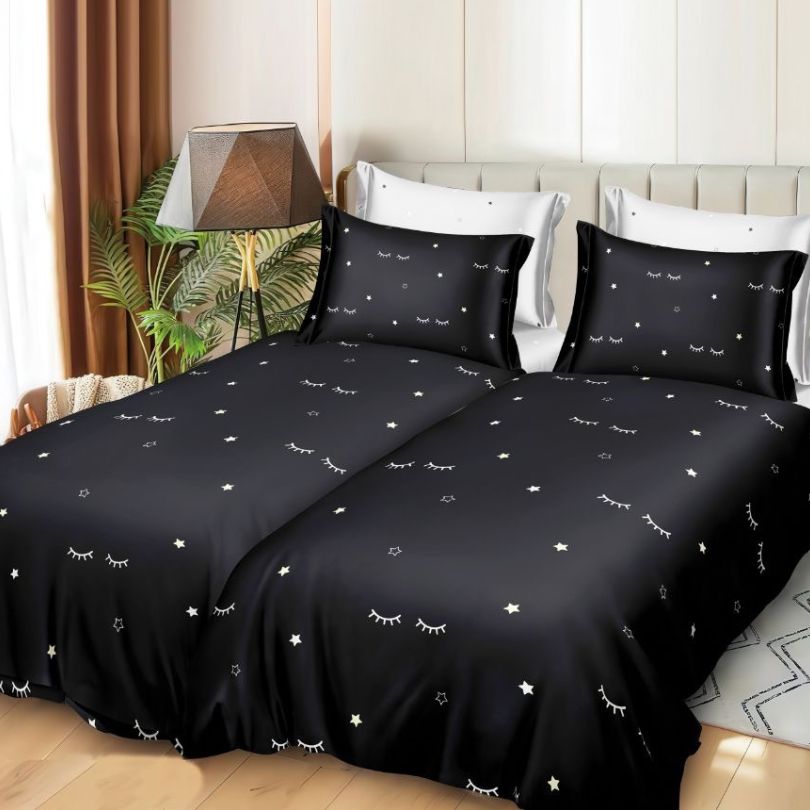 Lenjerie de Pat Bumbac Satinat 7 Piese – Finisaj Lucios, Confort și Eleganță Premium | COD 1349-S