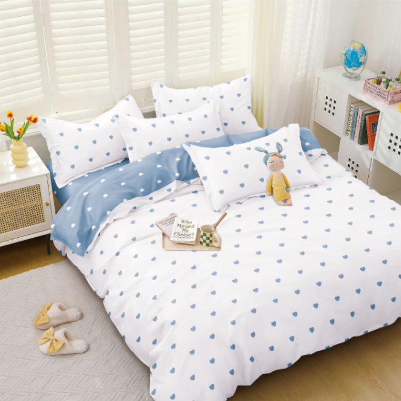 Lenjerie de Pat Bumbac Satinat cu Elastic – 4 Piese | Confort si Eleganta | COD 0407 - S