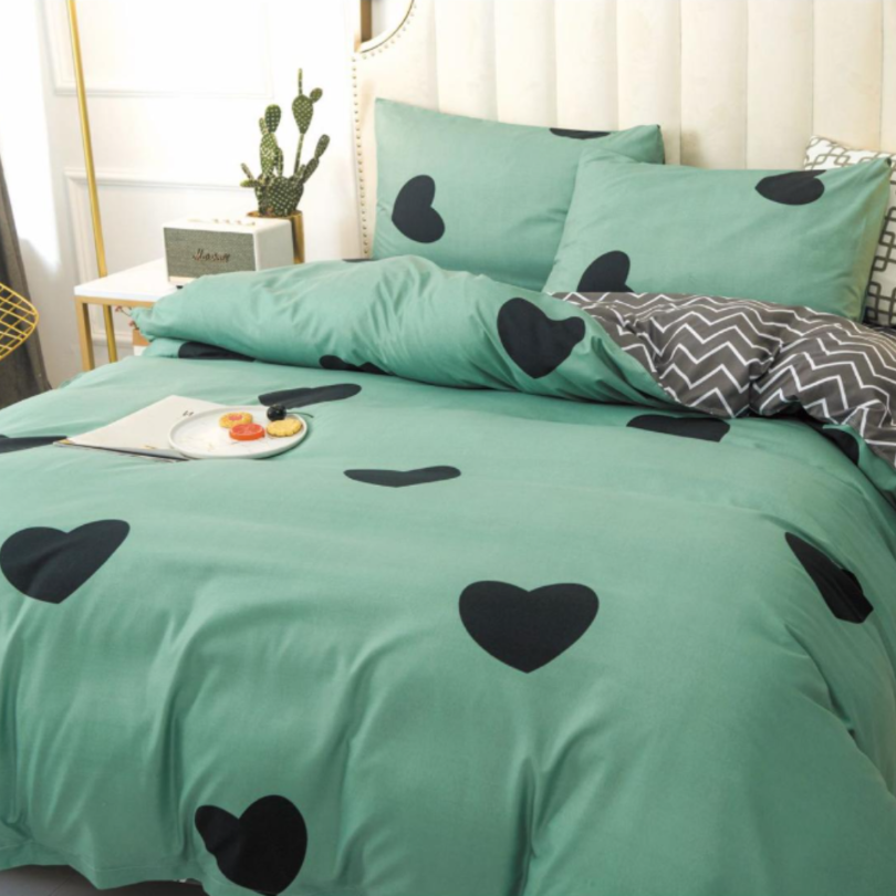 Lenjerie de Pat Bumbac Satinat cu Elastic – 4 Piese | Confort si Eleganta | COD 0421 - S