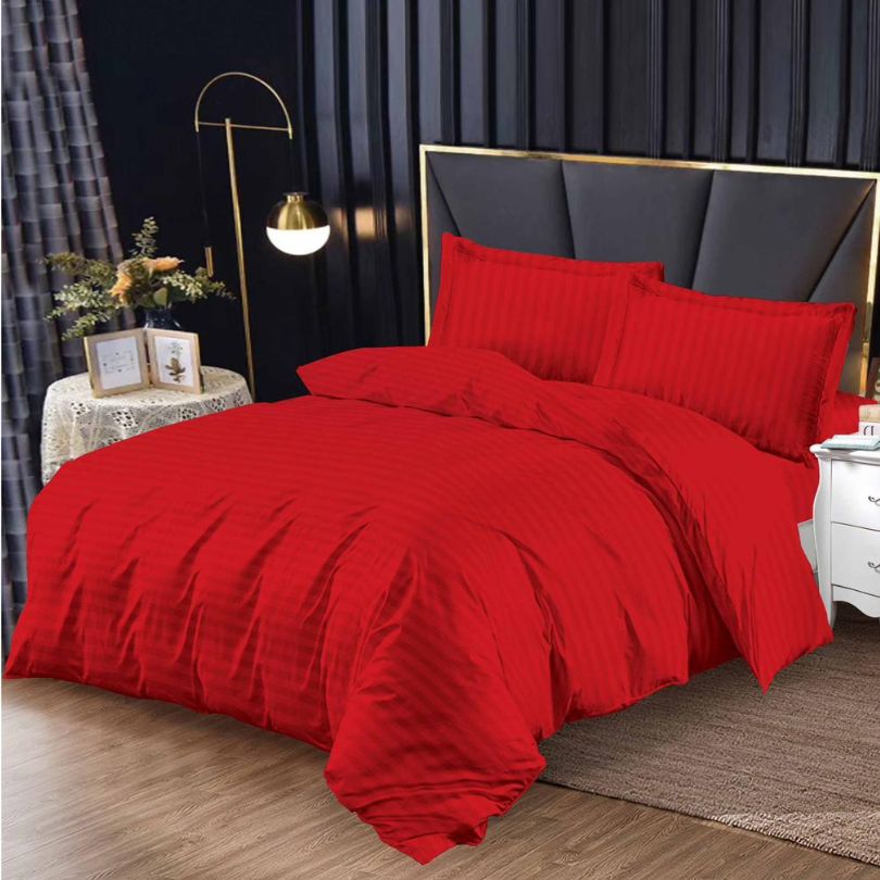 Lenjerie de Pat Damasc 4 Piese cu Elastic – Eleganta si Confort Premium | COD 0869-S