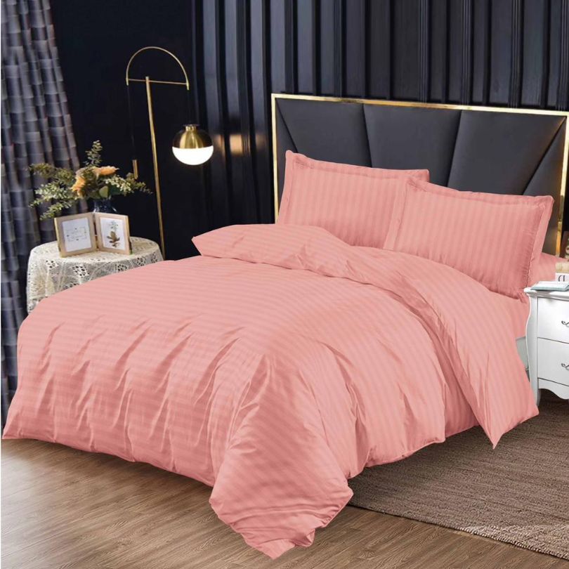 Lenjerie de Pat Damasc 4 Piese cu Elastic – Eleganta si Confort Premium | COD 0872-S