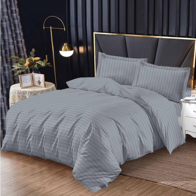 Lenjerie de Pat Damasc 4 Piese cu Elastic – Eleganta si Confort Premium | COD 0873-S