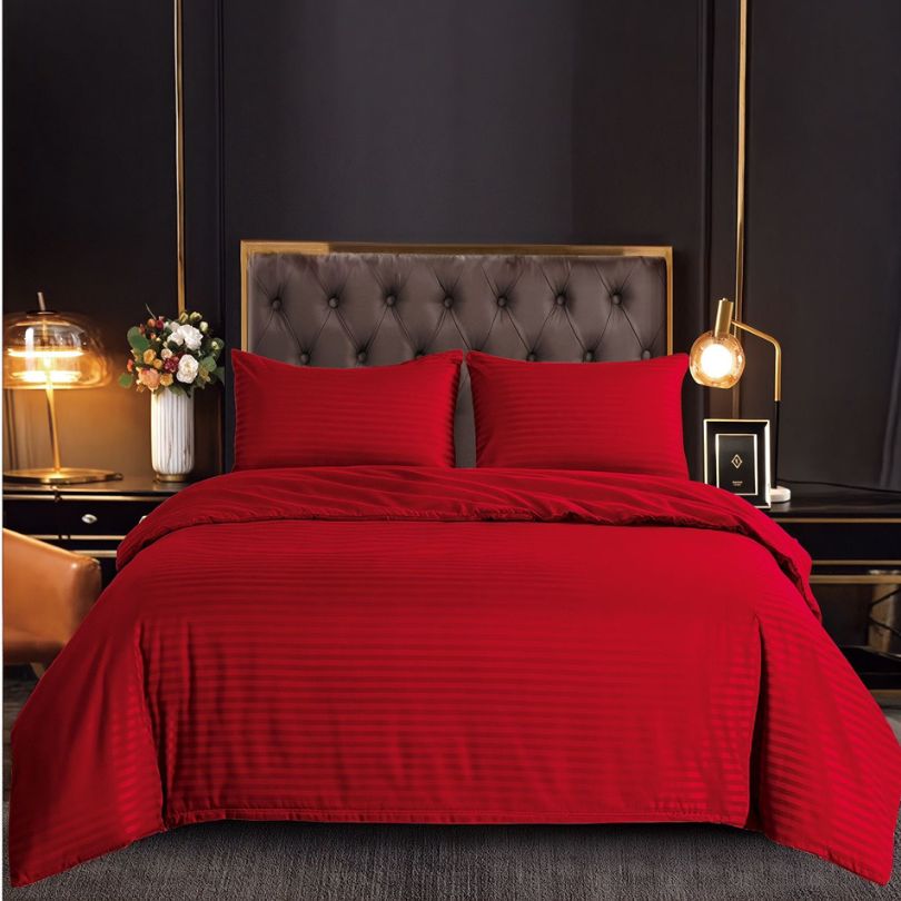 Lenjerie de Pat Damasc 4 Piese cu Elastic – Eleganta si Confort Premium | COD 1519-S