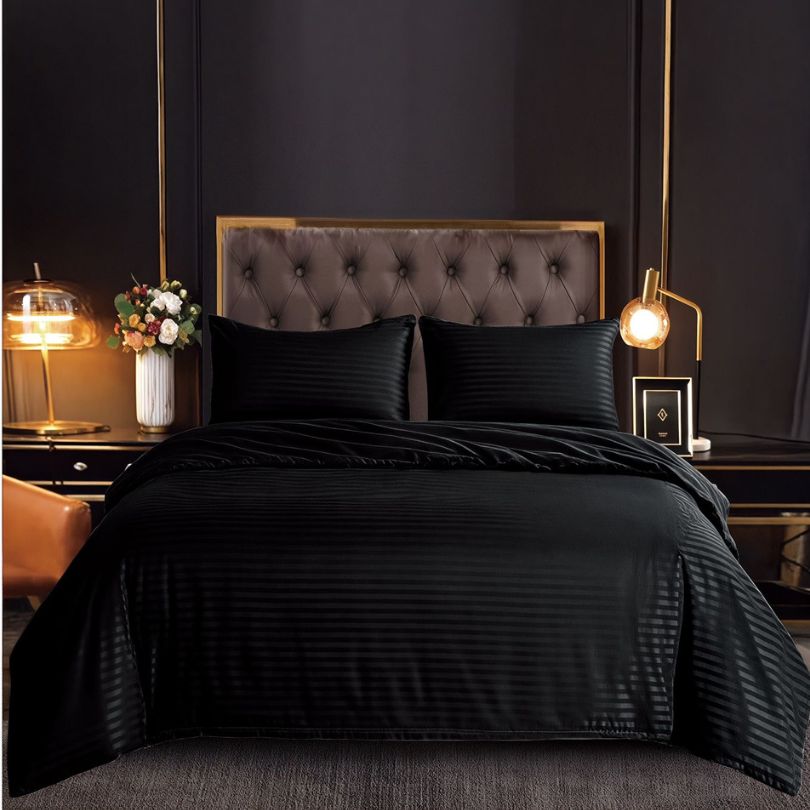 Lenjerie de Pat Damasc 4 Piese cu Elastic – Eleganta si Confort Premium | COD 1523-S