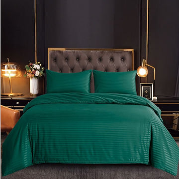 Lenjerie de Pat Damasc 4 Piese cu Elastic – Eleganta si Confort Premium | COD 1527-S