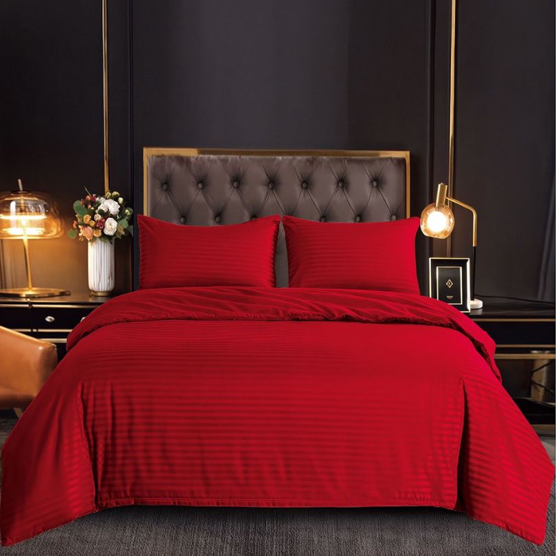 Lenjerie de Pat Damasc 4 Piese cu Elastic – Eleganta si Confort Premium | COD 1531-S