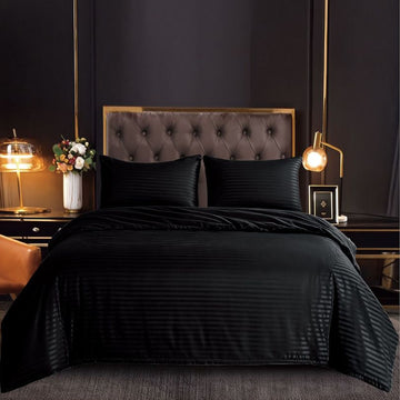 Lenjerie de Pat Damasc 4 Piese cu Elastic – Eleganta si Confort Premium | COD 1535-S