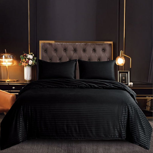 Lenjerie de Pat Damasc 4 Piese cu Elastic – Eleganta si Confort Premium | COD 1535-S