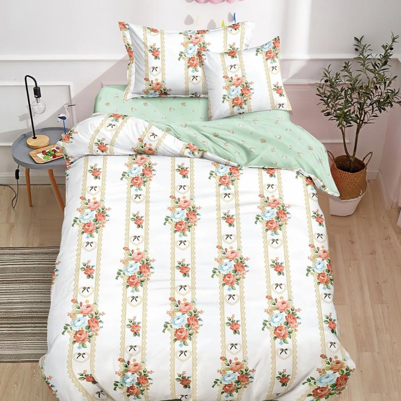 Lenjerie de Pat Finet 1 Persoana cu Elastic 4 Piese – Confort Premium și Design Modern | COD 0704-S