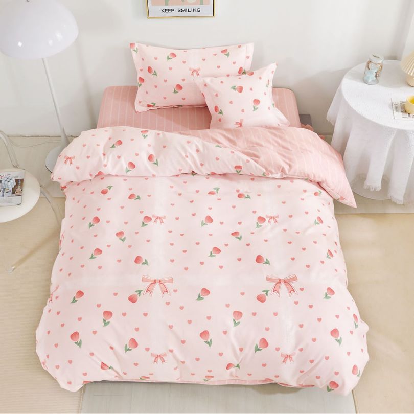 Lenjerie de Pat Finet 1 Persoana cu Elastic 4 Piese – Confort Premium si Design Modern | COD 0707-S