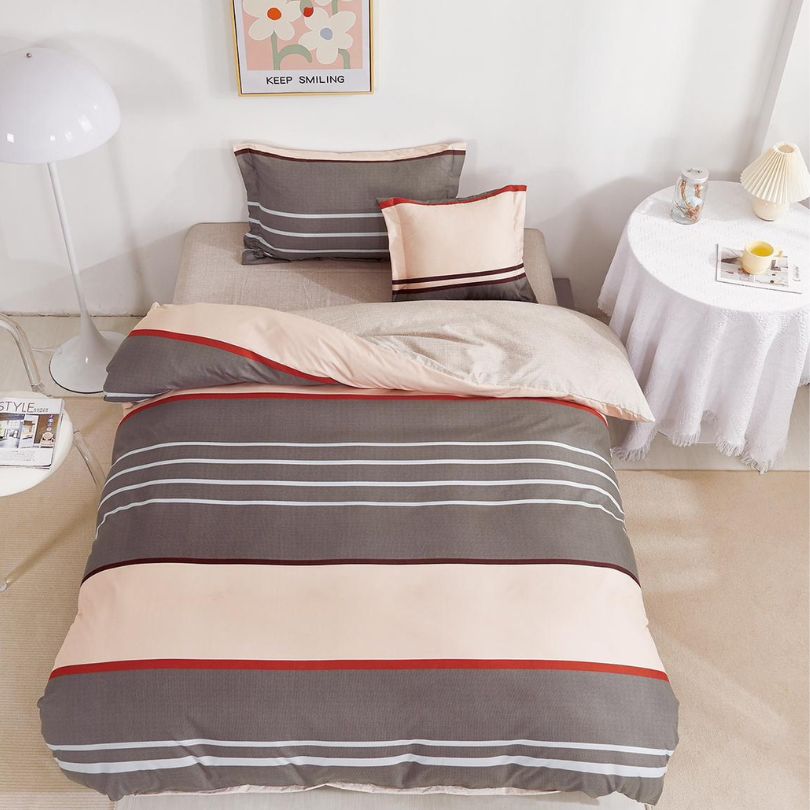 Lenjerie de Pat Finet 1 Persoana cu Elastic 4 Piese – Confort Premium si Design Modern | COD 0712-S