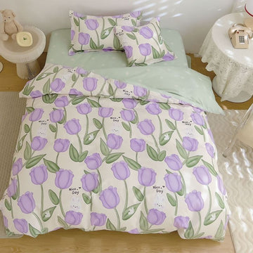 Lenjerie de Pat Finet 1 Persoana cu Elastic 4 Piese – Confort Premium si Design Modern | COD 0714-S