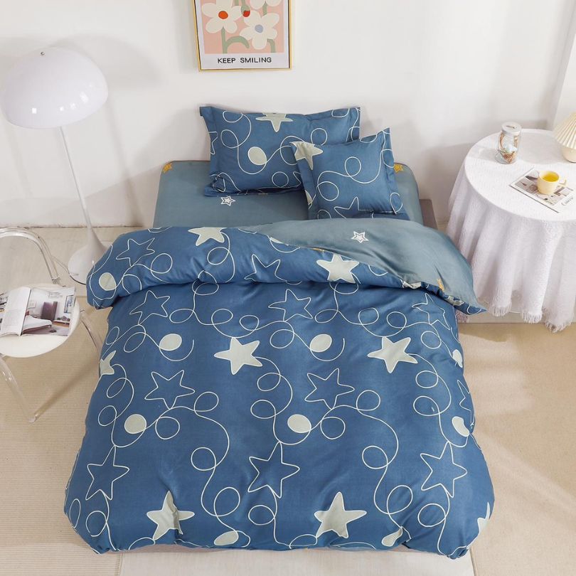 Lenjerie de Pat Finet 1 Persoana cu Elastic 4 Piese – Confort Premium si Design Modern | COD 1282-S