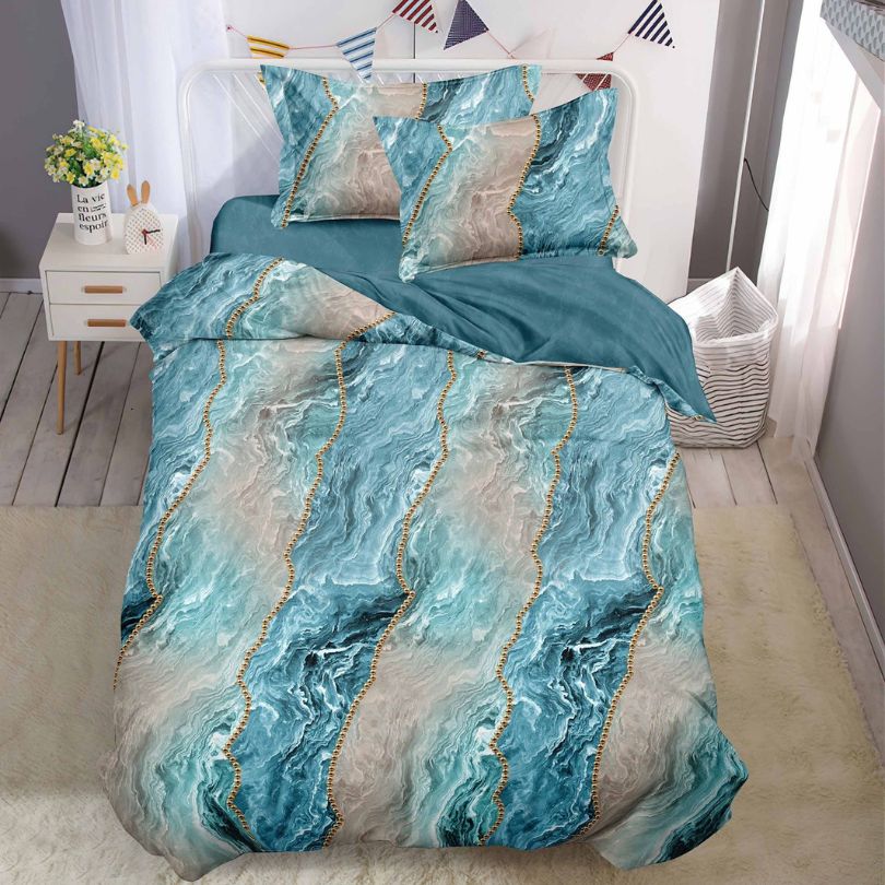 Lenjerie de Pat Finet 1 Persoana cu Elastic 4 Piese – Confort Premium si Design Modern | COD 1283-S