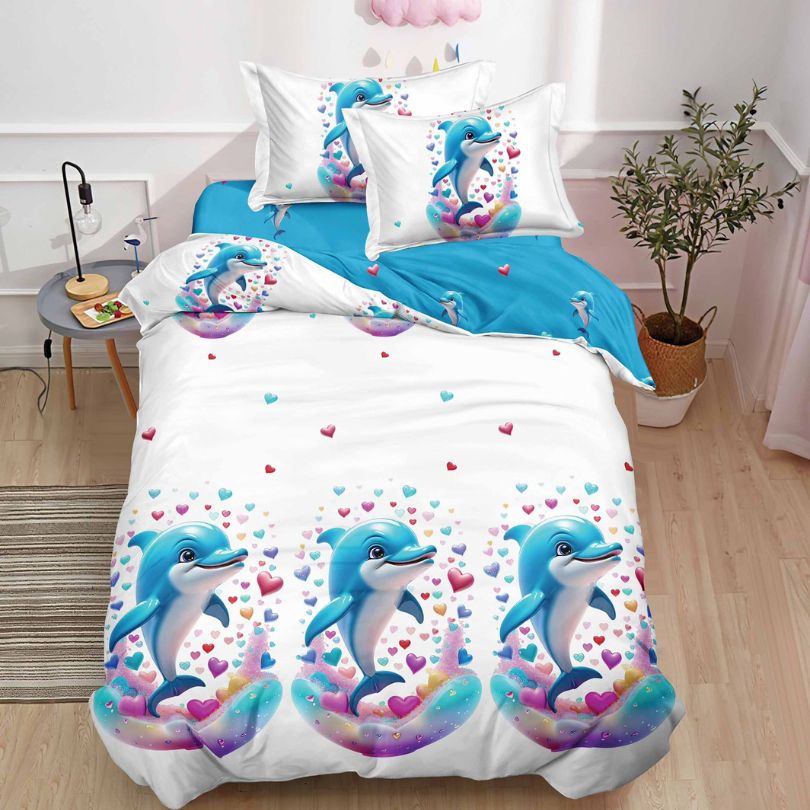 Lenjerie de Pat Finet 1 Persoana cu Elastic 4 Piese – Confort Premium si Design Modern | COD 1285-S