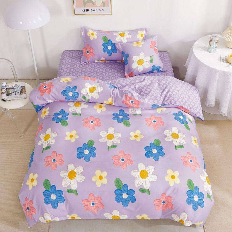 Lenjerie de Pat Finet 1 Persoana cu Elastic 4 Piese – Confort Premium si Design Modern | COD 1301-S