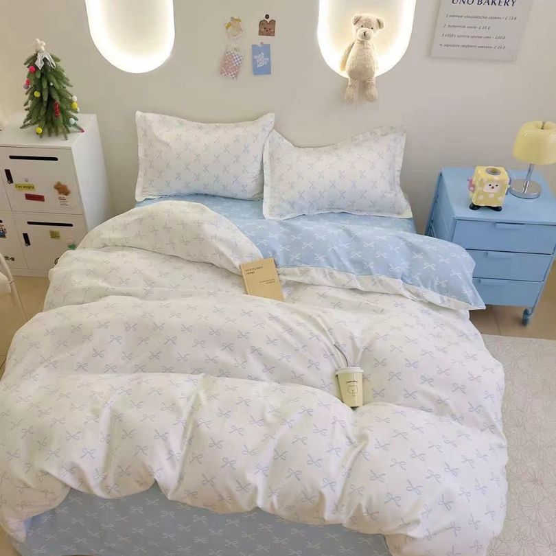 Lenjerie de Pat Finet 1 Persoana cu Elastic 4 Piese – Confort Premium si Design Modern | COD 1311-S