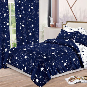 Lenjerie de Pat Finet  – 6 Piese + 2 Draperii Asortate | Set Complet Elegant si Practic | COD: 1483-S