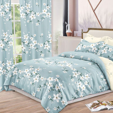 Lenjerie de Pat Finet  – 6 Piese + 2 Draperii Asortate | Set Complet Elegant si Practic | COD: 1487-S