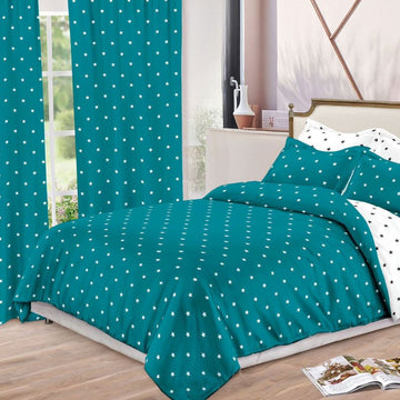 Lenjerie de Pat Finet  – 6 Piese + 2 Draperii Asortate | Set Complet Elegant si Practic | COD: 1488-S