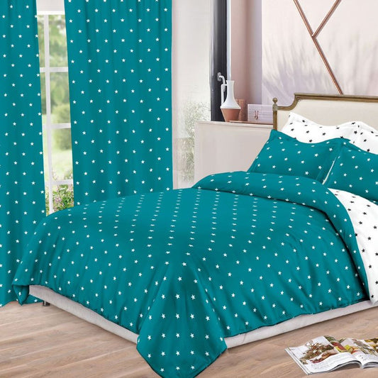 Lenjerie de Pat Finet  – 6 Piese + 2 Draperii Asortate | Set Complet Elegant si Practic | COD: 1488-S