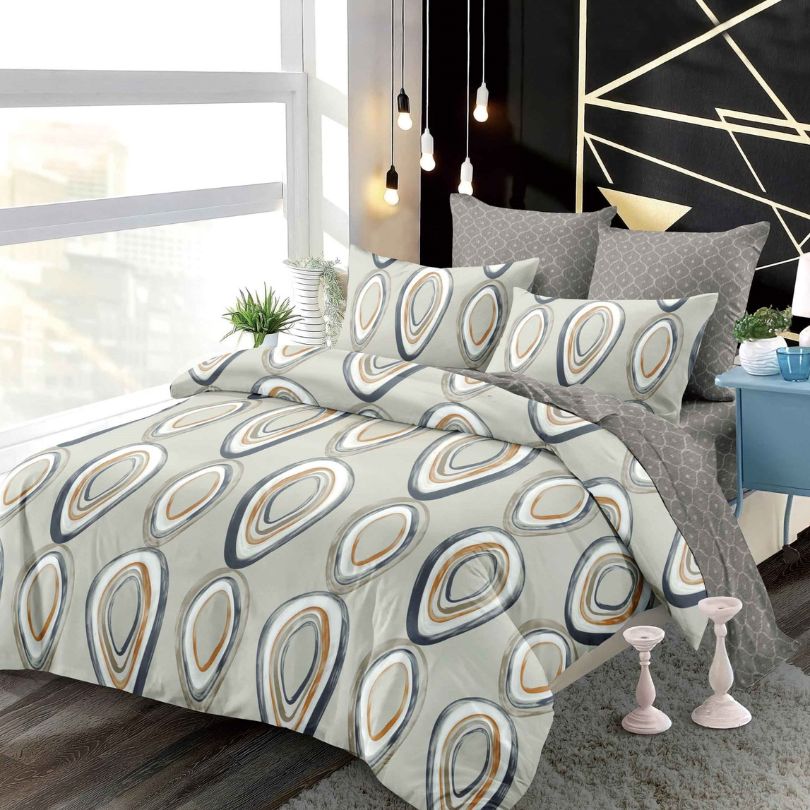 Lenjerie de Pat Finet 6 Piese cu Elastic – Premium, 100% Bumbac | 0012-PV