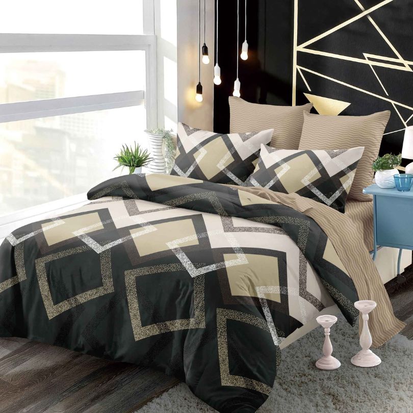 Lenjerie de Pat Finet 6 Piese cu Elastic – Premium, 100% Bumbac | 0013-PV